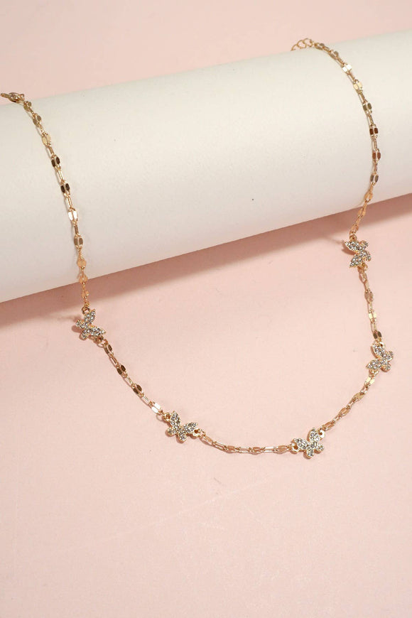 SNAIL HEART BUTTERFLY STATION NECKLACE