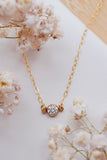 Dainty Bezel Solitaire Necklace - 14K Gold Filled