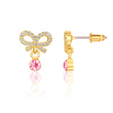 Pink Bow Stud Dangle