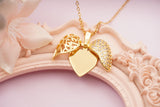 Heart Wing Necklace - Gold/Silver