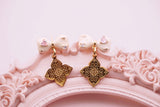 Pink Heart Bow Earrings