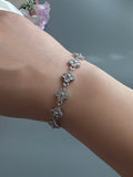 Snail Heart Clover Bracelet Set - Silver