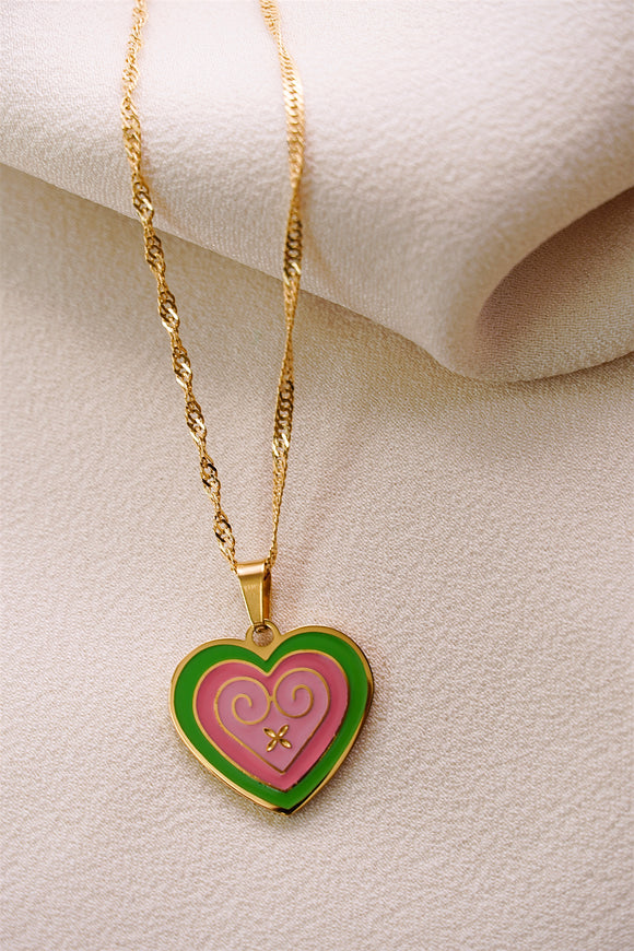 Hmong Snail Heart Necklace - Gold/Silver