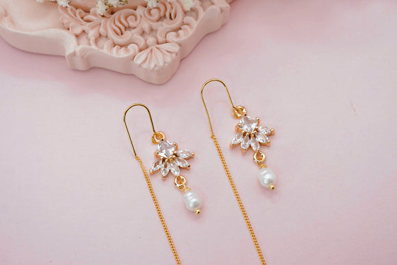 Snowdrop Thread Through Earrings