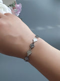 Snail Heart Clover Bracelet Set - Silver
