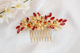 Red & Gold Hair Comb