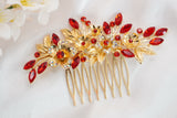 Red & Gold Hair Comb