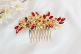 Red & Gold Hair Comb