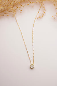 Solitaire CZ Necklace