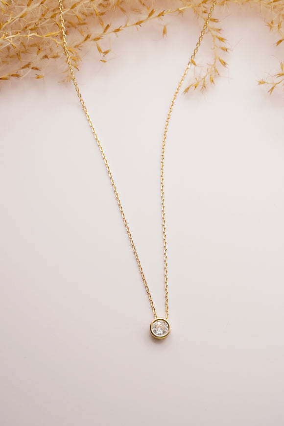 Solitaire CZ Necklace