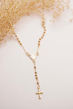 Dimond Gold Heart Rosary Necklace