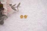 6mm Bubbly Snail Heart Stud - Gold, Rose gold, Silver