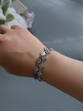 Snail Heart Clover Bracelet Set - Silver