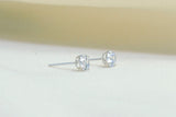 14K White Gold Round Cut Stud Earrings