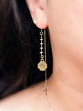 Cz Clove Tread Trough Earrings