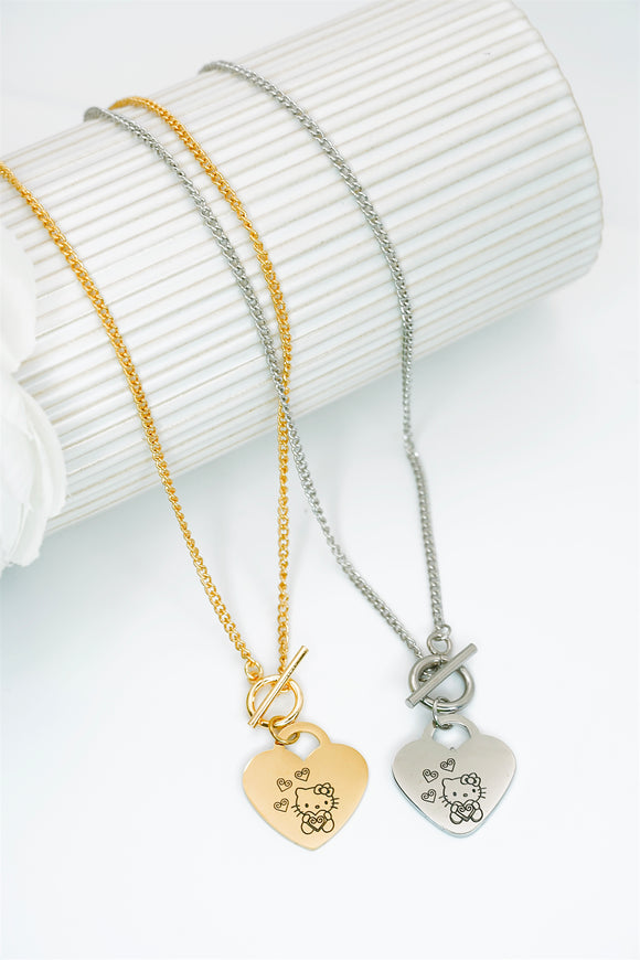 Kawaii Snail Heart Necklace