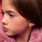 Pink Flower Stud Dangle